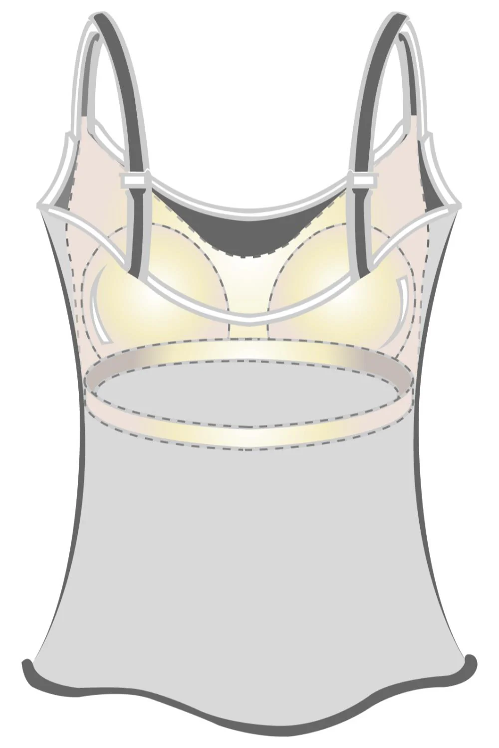 Amoena Valletta Mastectomy Camisole, Black (70229) - Image 3